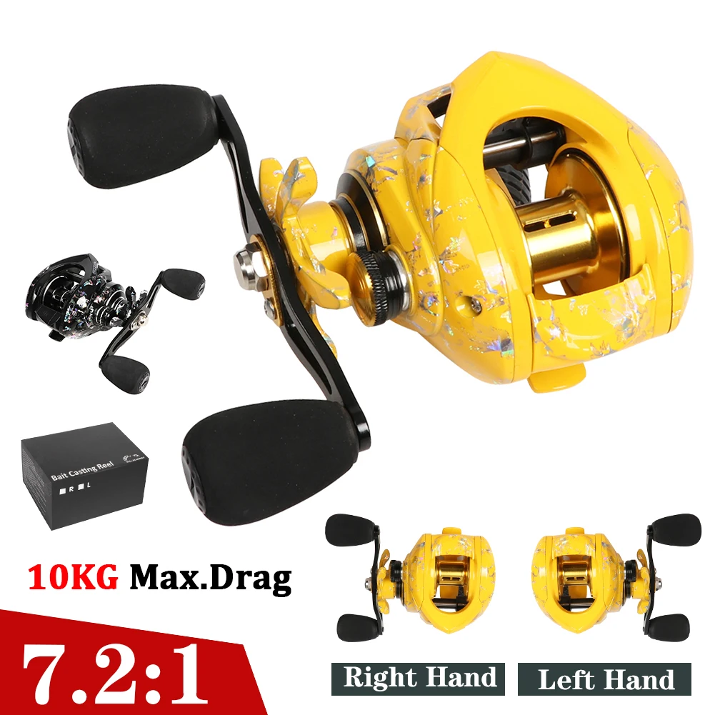 

Potable Travel Lightweight Baitcasting Fishing Reel 10KG Max Drag 7.2:1 Gear Ratio Freshwater Saltwater Reservoir Carp Fishing