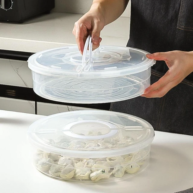 Food Storage Container, Plastic Food Containers with Removable Drain Plate and Lid, Stackable Portable Freezer Storage Containers - Tray to Keep