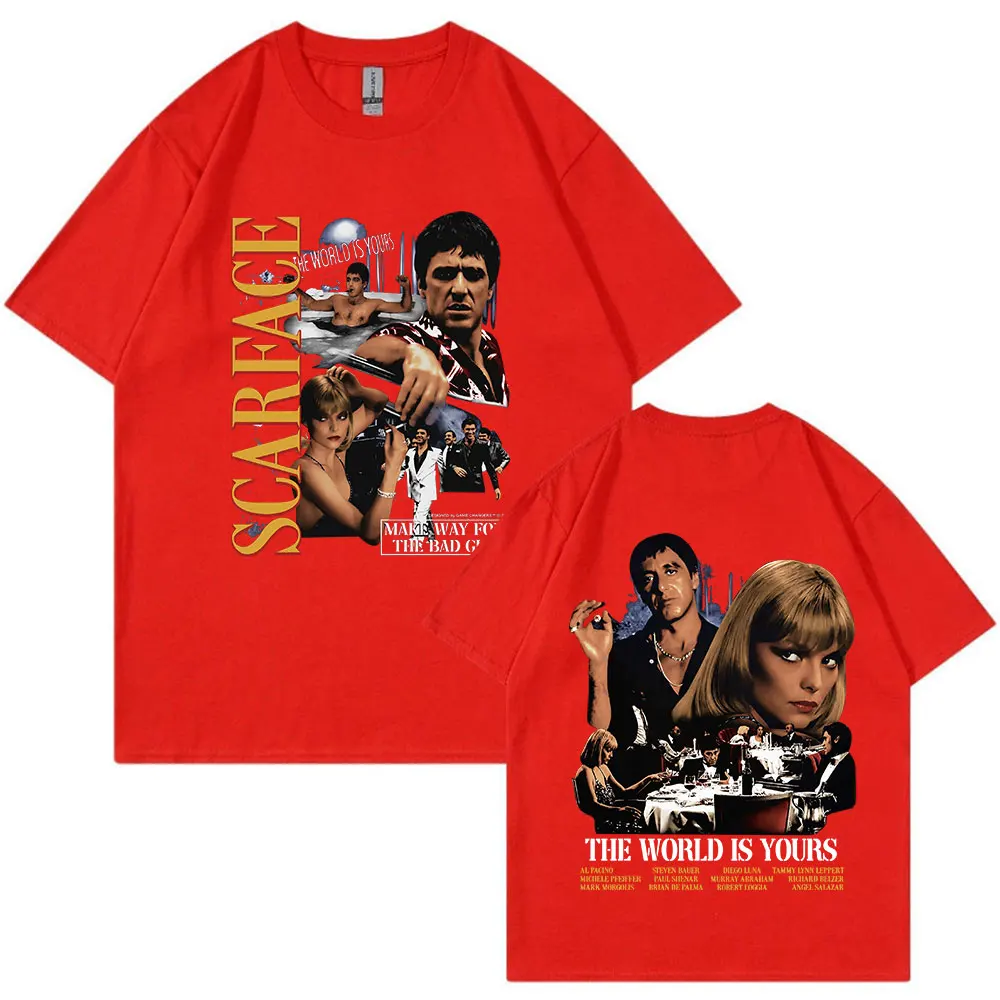 Vintage Movie Scarface Al Pacino Tony Montana T-shirt The World Is 
