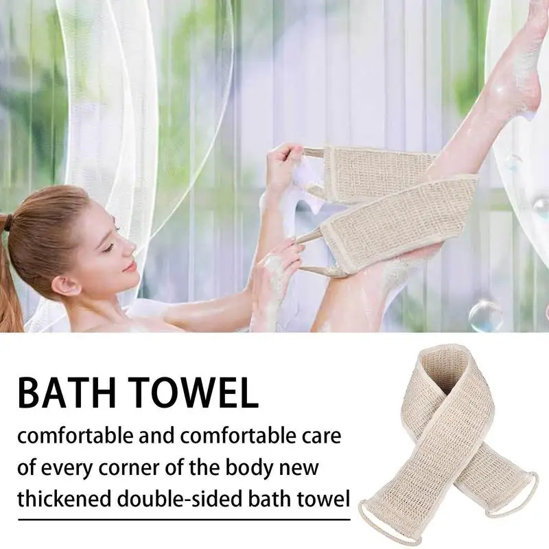 

Scrub Wash Cloth Stretchable Body Scrubber Exfoliator Pad Super Absorbent Pull Strap Shower Washer Towel For Body Exfoliator