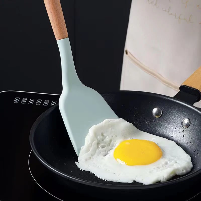 Silicone Non-Stick Cooking Utensil Set with Spatula and Pizza Shovel