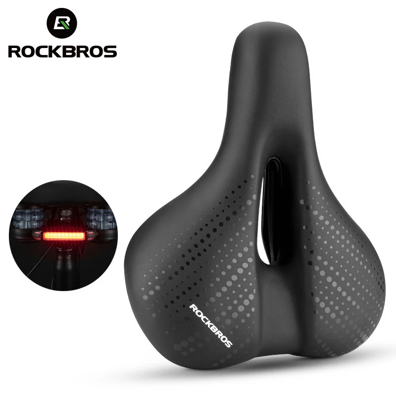 ROCKBROSCyclingSeatSaddlewithRearlightUltralightBreathable