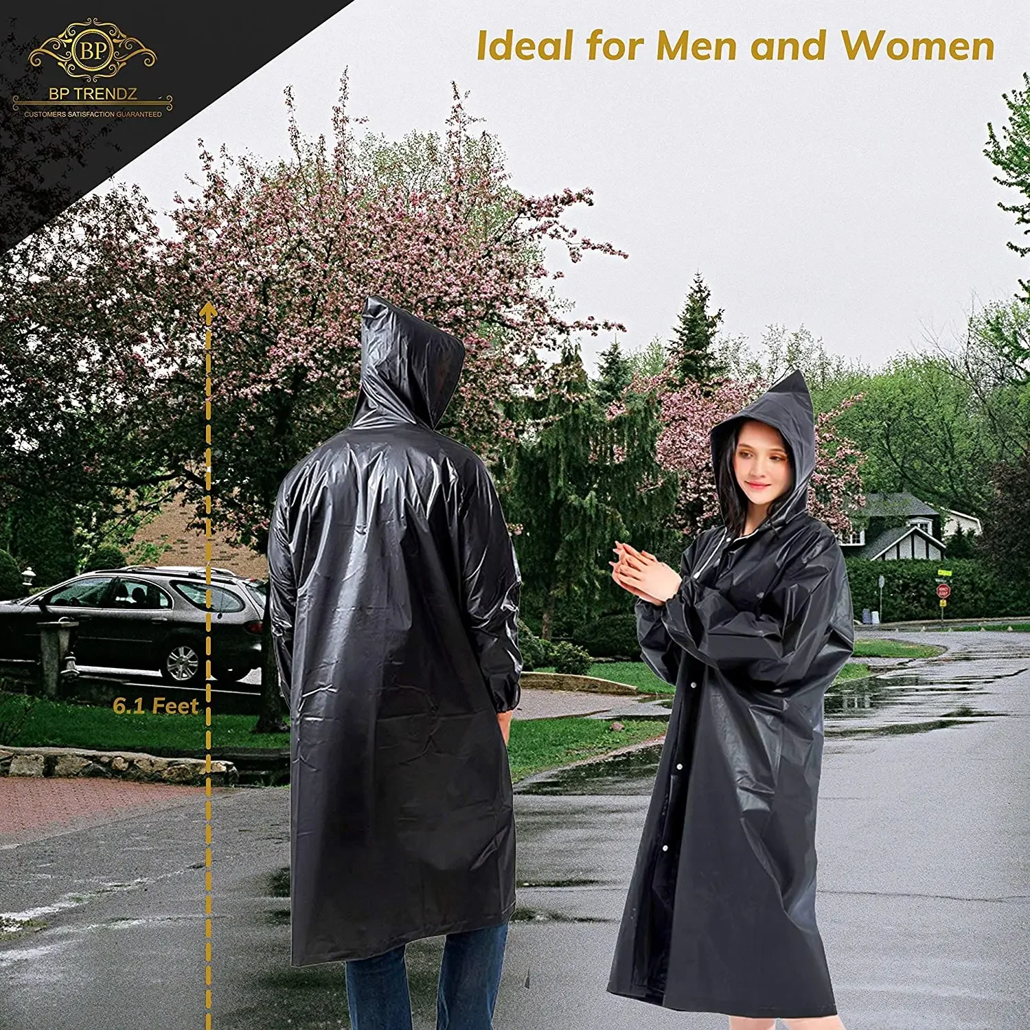 Raincoat Poncho Unisex Hooded for Camping Hiking