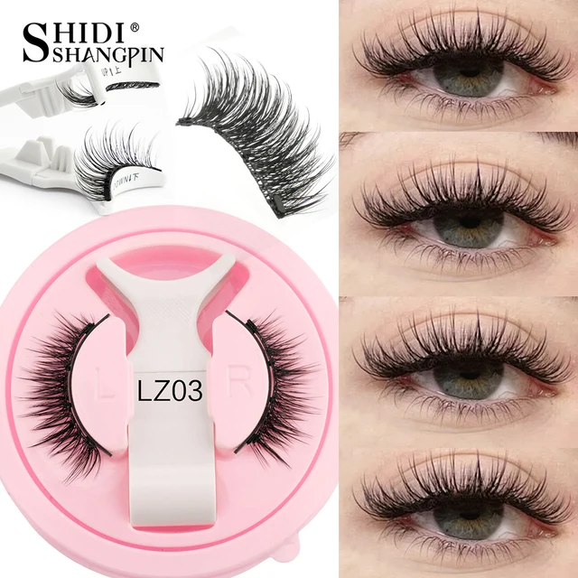 Reusable Magnetic Eyelashes 1 Pair Natural Curly Fluffy Magnetic False Eyelashes No Glue Needed Lashes Makeup with Tweezer Set 2