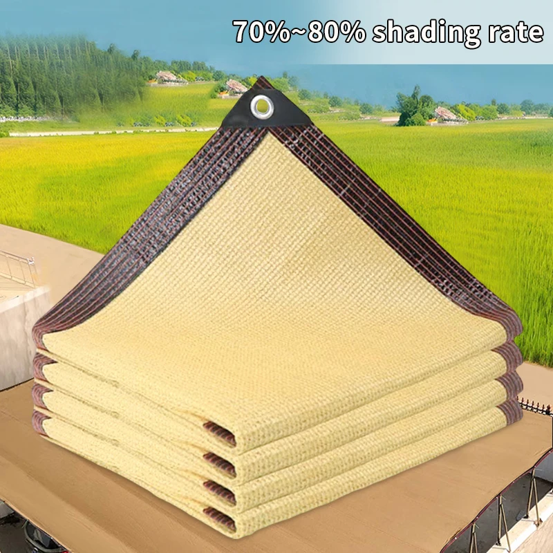 Outdoor Garden Shading Net Summer UV Protection Beige Plant Balcony Shed HDPE Sunscreen Fabric Sunshade Sail Car Pergola Cover