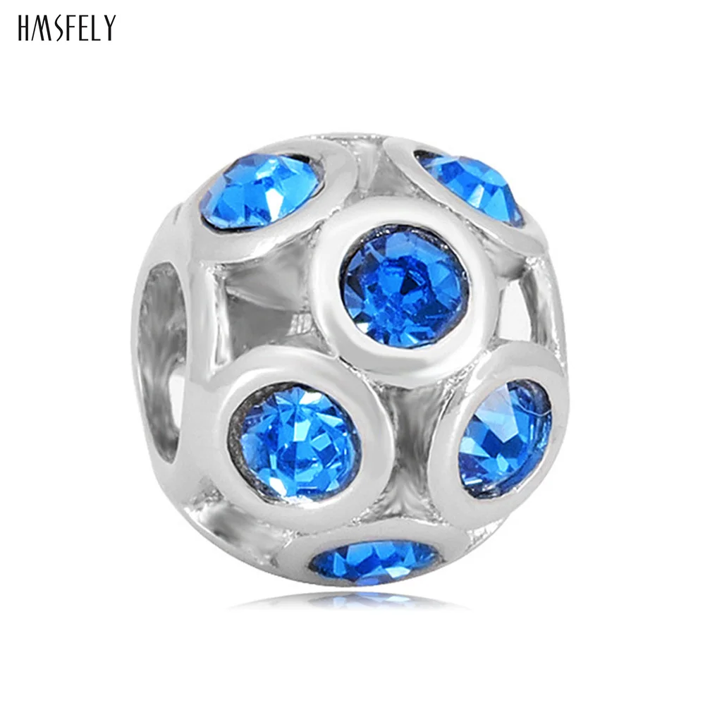 

HMSFELY 316L Stainless Steel Hollow Crystal Beads For Jewelry Making Womens Pink Big Hole Charm Beads Accessories DIY Bracelets
