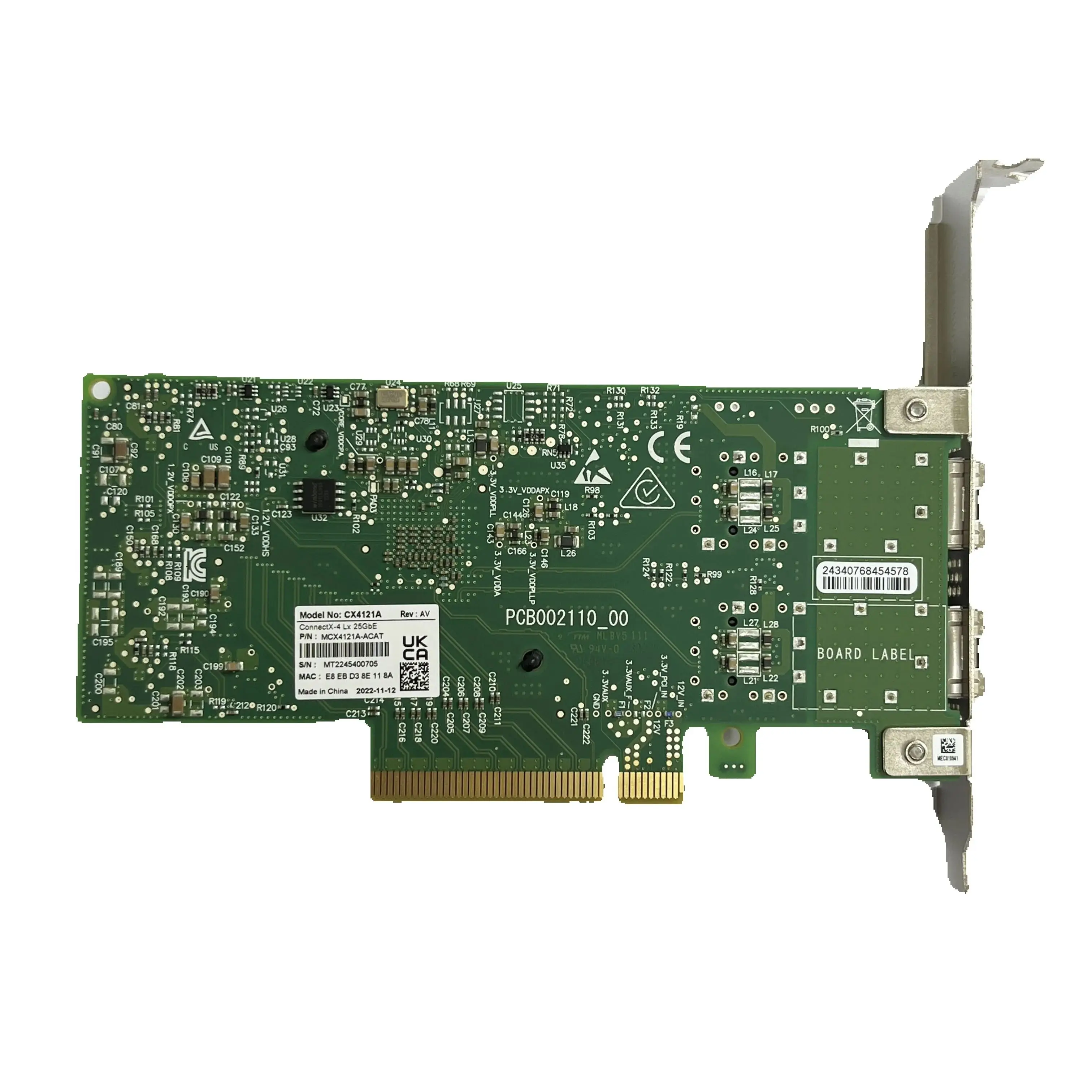 Mellanox ConnectX-4 25기가비트 NIC CX4121A MCX4121A-ACAT 25기가비트 이더넷 카드 PCI-E 3.0