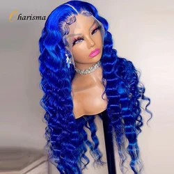 Charisma Synhtetic Wigs Long Water Wave Lace Front wig Soft Hair Blue Wig For Women Colored Blue Lace Front Wigs Cosplay