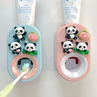 1pc Automatic Toothpaste Dispenser Creative Wall Mount and Toothbrush Holder Squeezer for Family Shower Bathroom 1