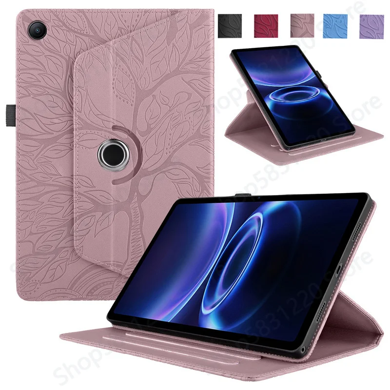 360° Rotating Embossed Protective Tablet Cover - Soft TPU & PU Case