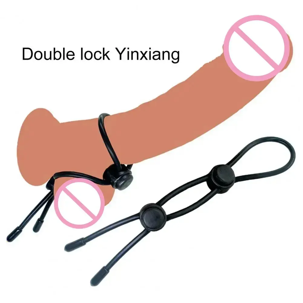 Penis Ring Adjustable Drawstring Safe Reduce Desire Increase Joy Silicone Delay Ejaculation Lock Ring Rope for Male penis cock ring