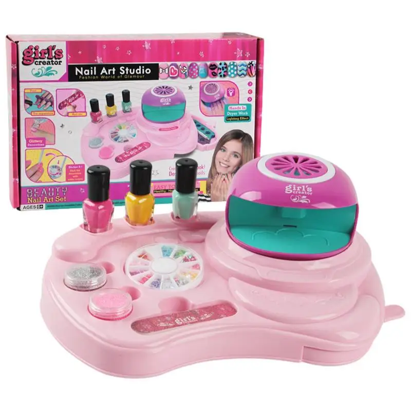 

Kids Nail Polish Set with Nail Dryer Nail Art Kit Spa Makeup Kit Girl Pretend Makeup Toys Nail Supplies For Birthday Party Gift