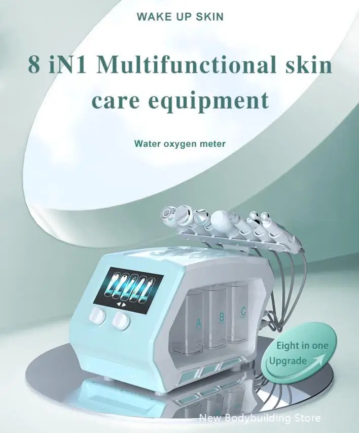 8 In 1 Oxygen Oxgen Facial Spa System Micro Dermabrasion Microdermabrasion Machine Nano Spray Black Head Remover