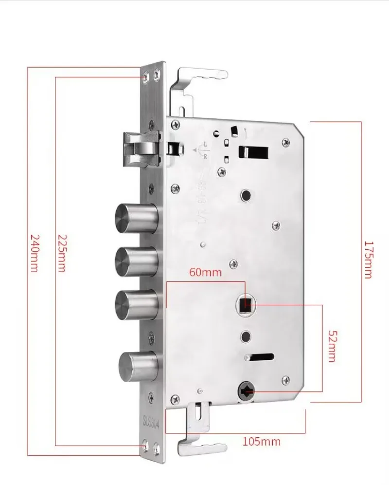 6052 Finger Pattern Lock Special Lock Body Intelligent Stainless Steel Anti Theft Door Body