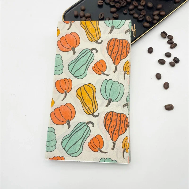 20pcs/Pac 2-Ply Thanksgiving Pumpkin Colourful Paper Napkins Party Holiday Napkins Hotel Restaurant Decoration Paper 33*40