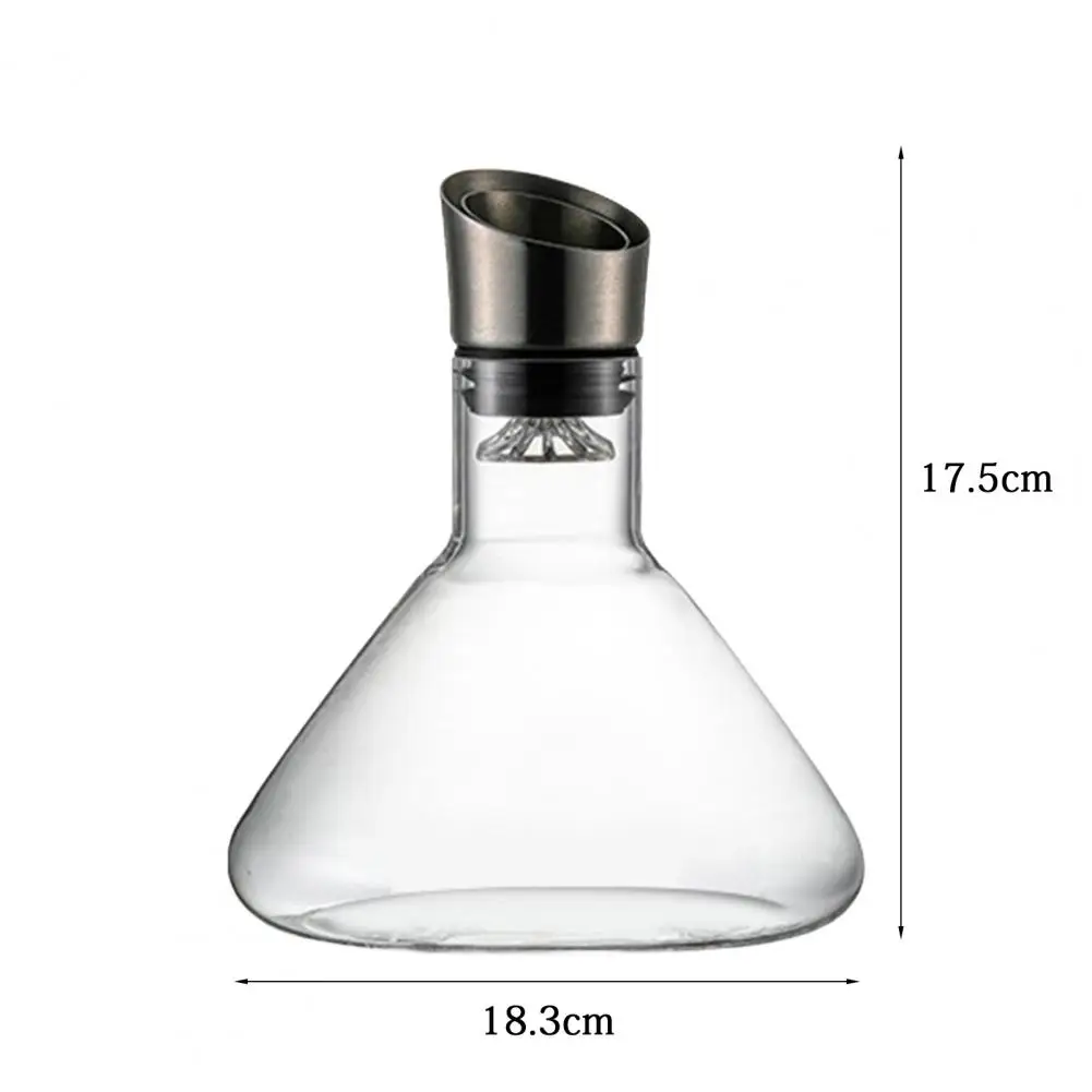 Waterfall Design Wine Decanter Glass Wine Decanter Handcrafted Glass Wine Decanter with Stainless Steel Aerator for Bottles