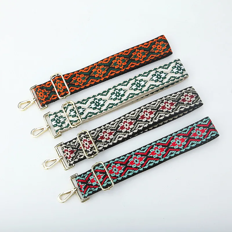 

Women Bag Straps 5cm Wide Shoulder Straps Stylish Ethnic Style Jacquard Shoulder Strap Bag Accessories