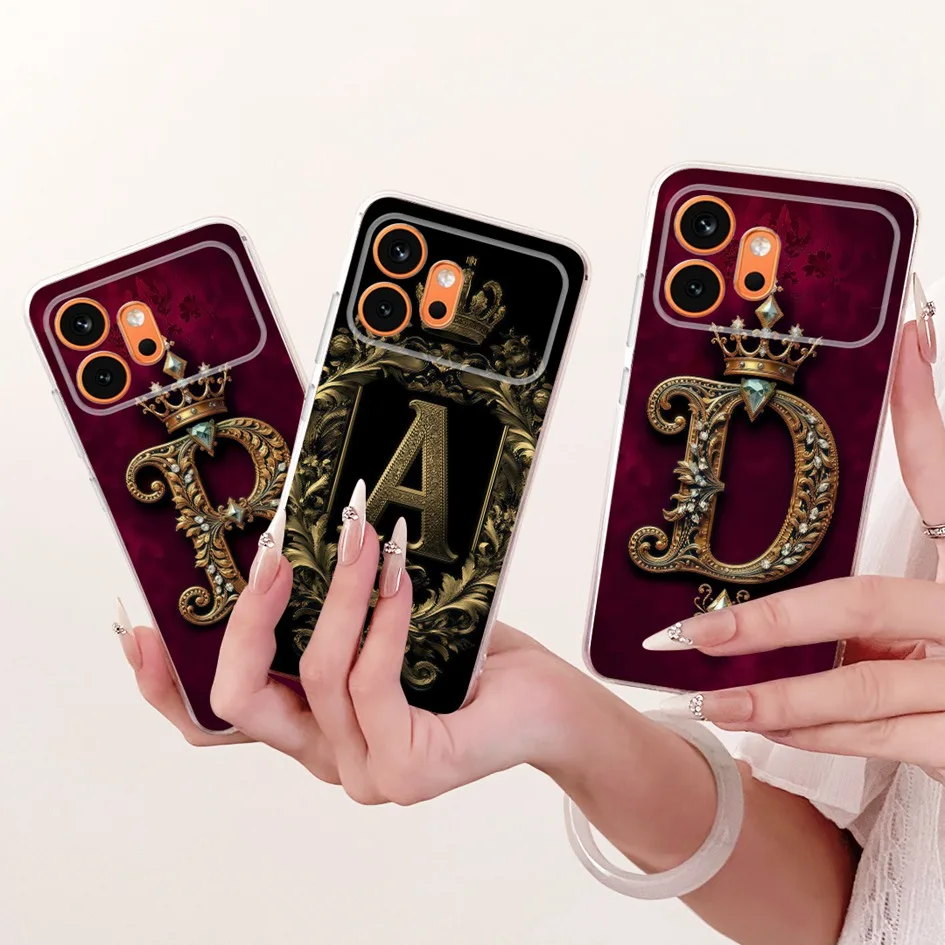 Fashionable Crown Initials Silicone Phone Case Cover, Soft and Stylish