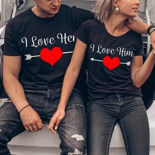  Matching Couple T-Shirt for Husband Wife Letter Print Short  Sleeve Tshirt Funny Graphic O Neck Tee for Valentines Day,Couples Shirts  for Him and Her,Funny Couple Shirts White : Clothing, Shoes 