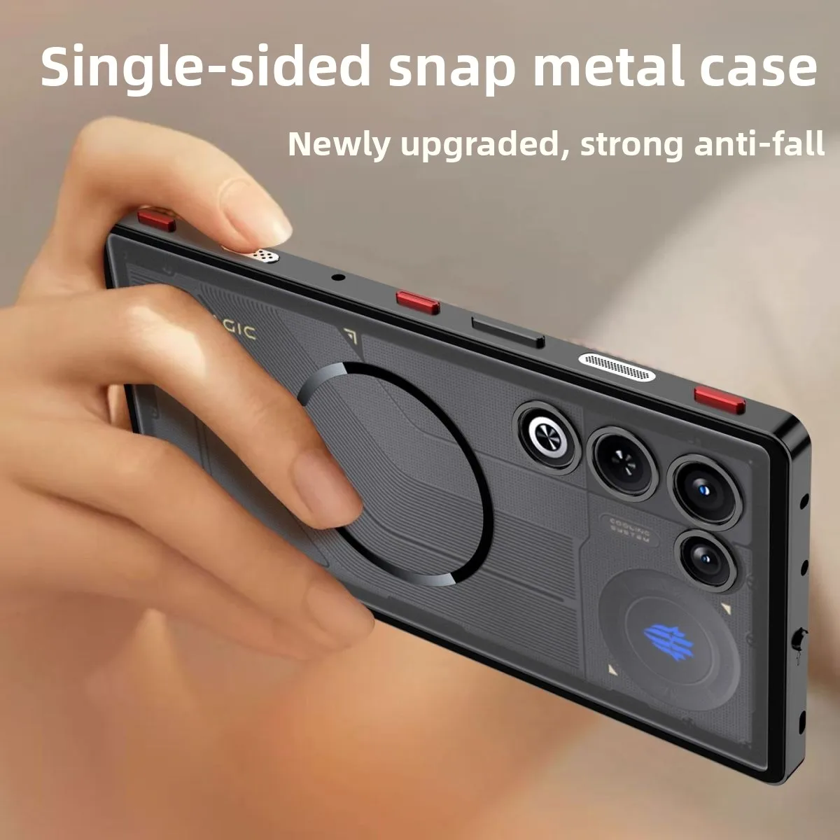 Magnetic Shockproof Matte Acrylic Phone Case with Skin-Friendly Feel