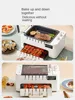 220V 2 Layers Barbecue Skewer Machine Household Electric Grill Automatic Rotating Barbecue Machine Non-stick Frying Pan 5