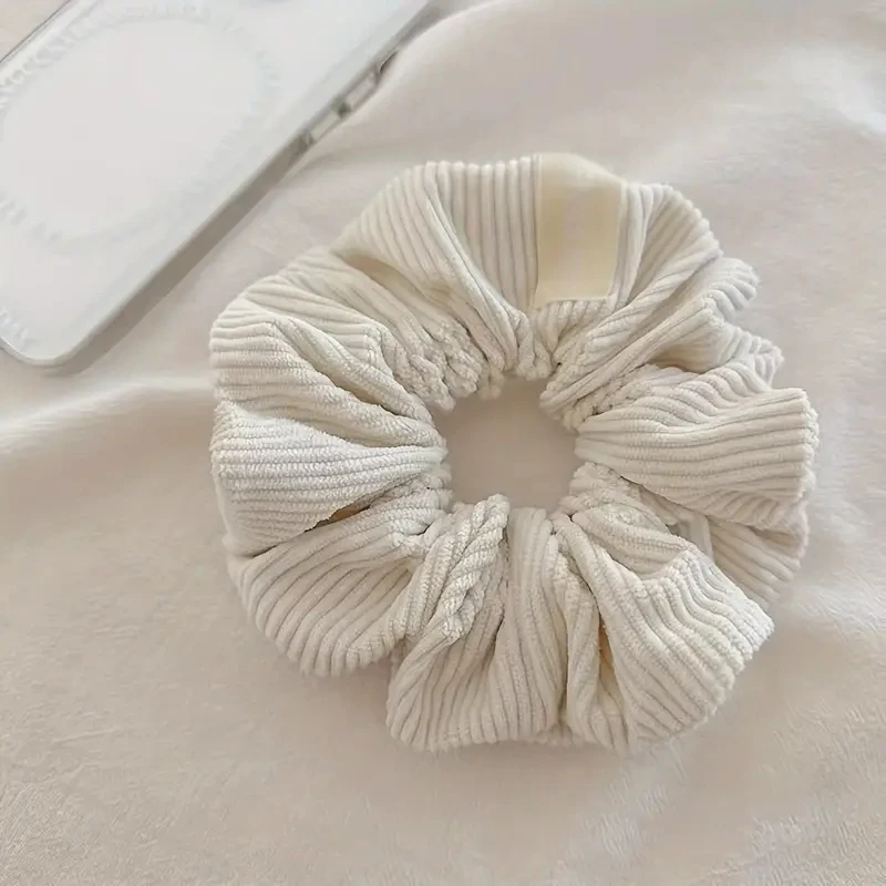 Vier beige Cord-Haarbänder sind weich und hautfreundlich, was es einfach macht, eine sanfte Atmosphäre im Frühling zu schaffen! – Detail 6