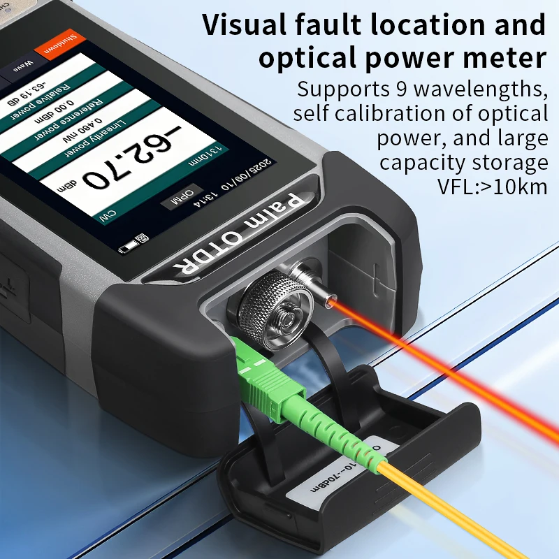 KP600 90KM OTDR 1310/1550nm 24/22dB Fiber Optic Cable Tester Optical Time Domain