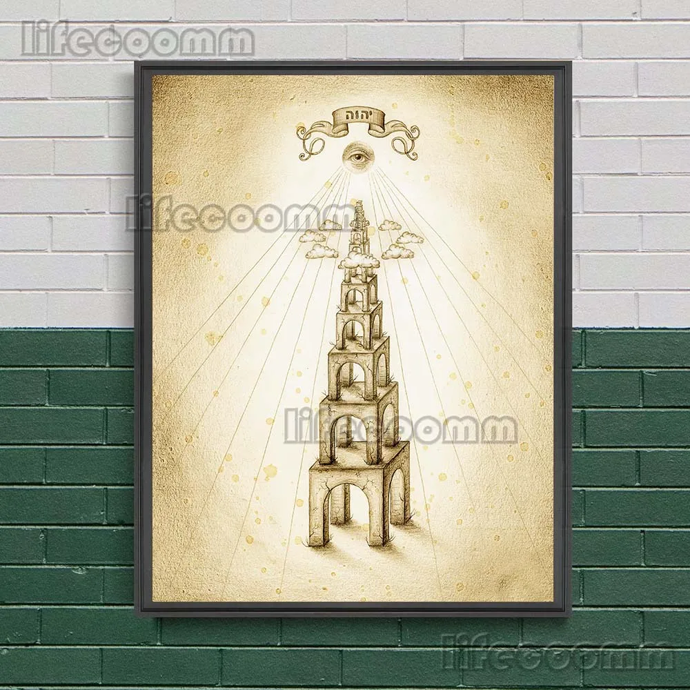 Ancient Devil Belief & Modern Sci-Fi Fusion: Vintage Wall Art Canvas Print