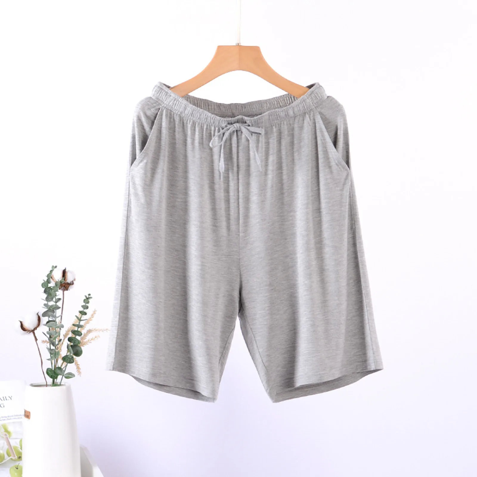 

Mens Summer Casual Pajamas Pants Comfortable Underwear Cropped Pants Thin Home Clothes Elastic Smooth Casual Mens Pyjama Homme