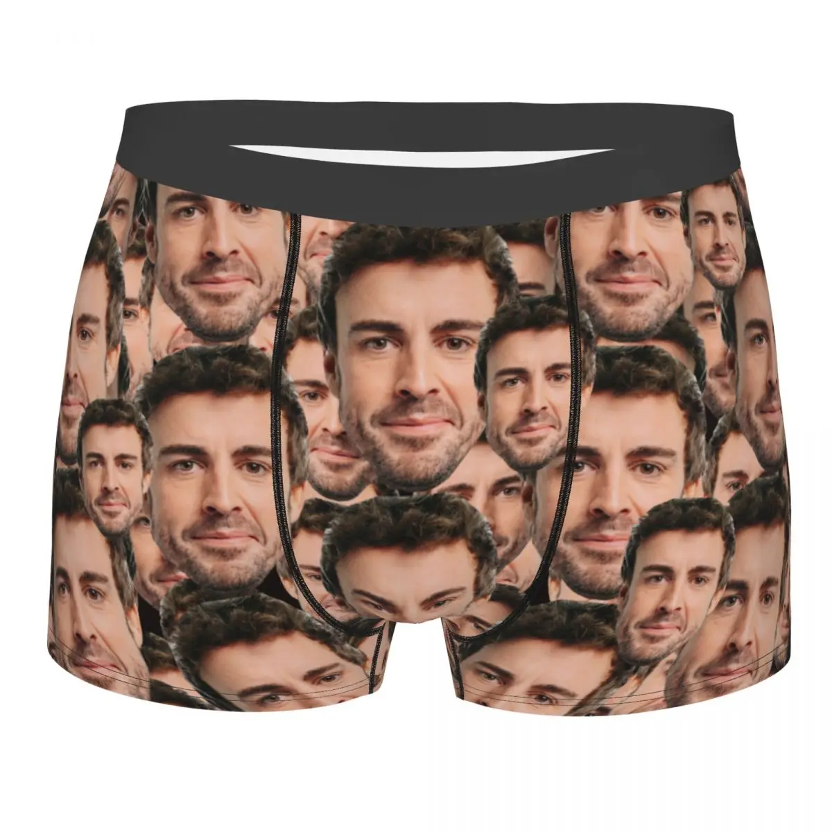 Fun Fernando Alonso Head Men Boxer Slip So Mutande Altamente Traspiranti Pantaloncini Con Stampa Di Alta Qualità Idea Regalo