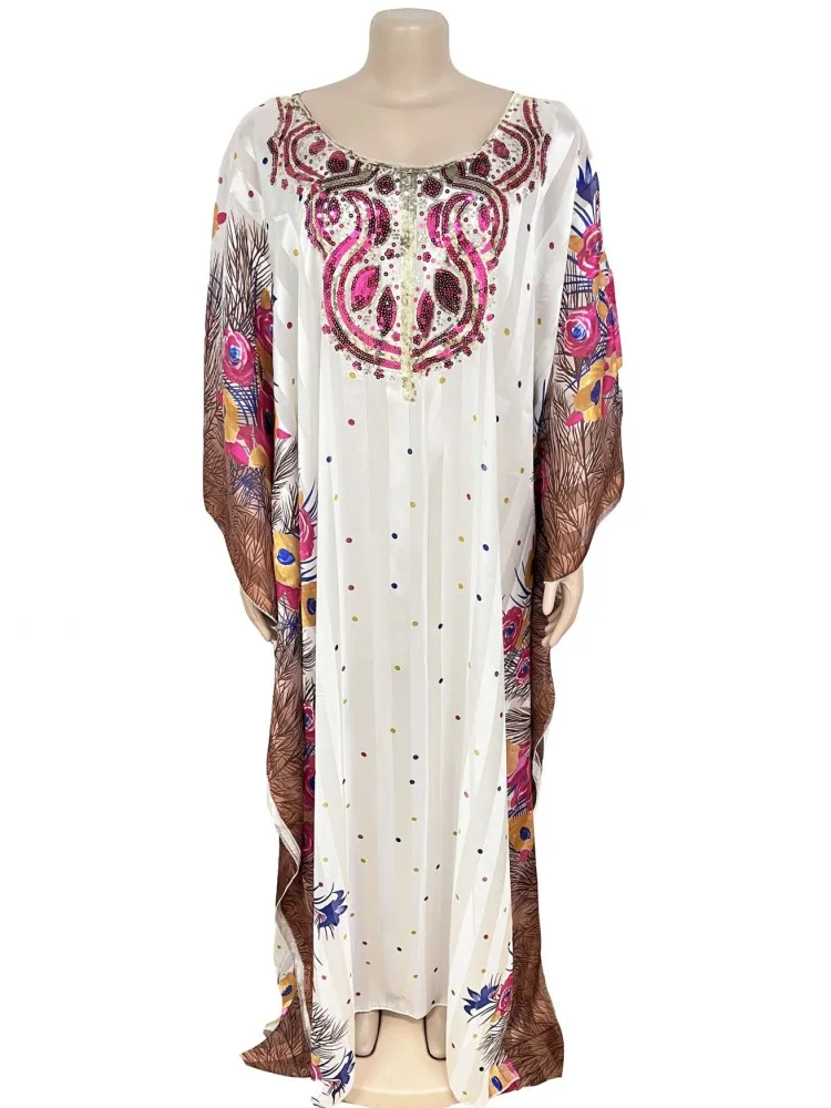 

Dashiki Africa Clothes Evening African Dresses Women Gown Sequins Print Loose Robe Abaya Muslim Fashion Party Maxi Kaftan Dress