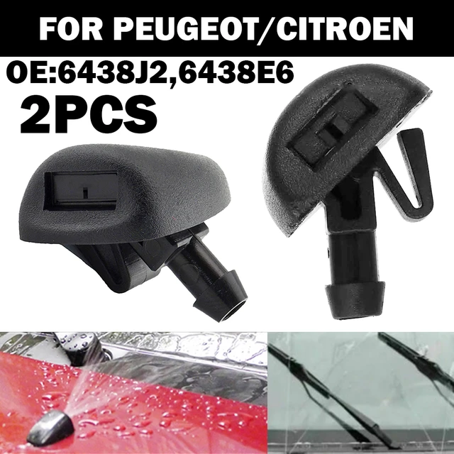 Buse d'essuie-glace de pare-brise avant, 2 pièces, buse de pulvérisation d'eau  pour Peugeot 206 207 407 Citroen C3 C2 6438J2 6438E6 6438Z1 - AliExpress