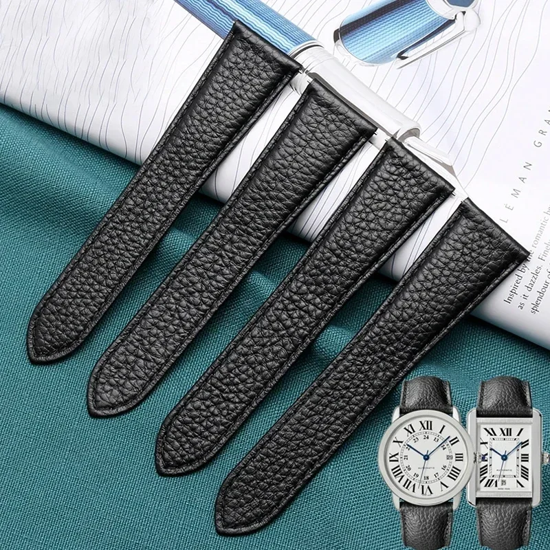 Litchi Leather Strap – Elegant 23mm Band