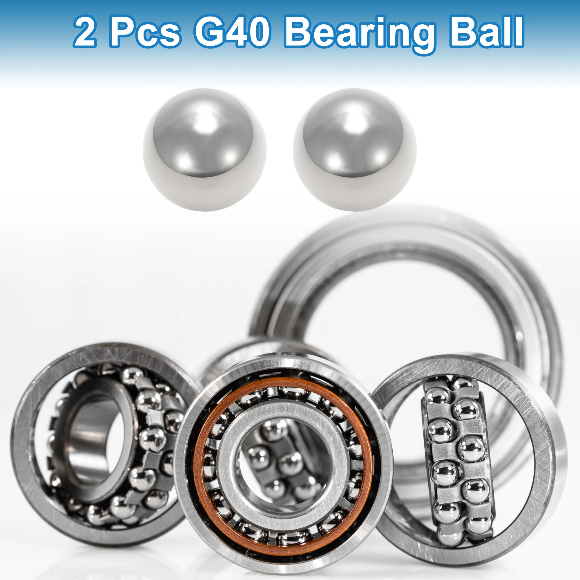X Autohaux 32.0mm 베어링 볼 베어링 스틸 G40 정밀 볼 실버 톤 2개