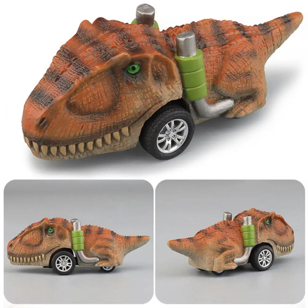 Realistic Dinosaur Toy Car Battery-free Dinosaur Pull Back Car Toy Mini T-rex Vehicle Gift for Parties Baskets Dinosaur Toy Car