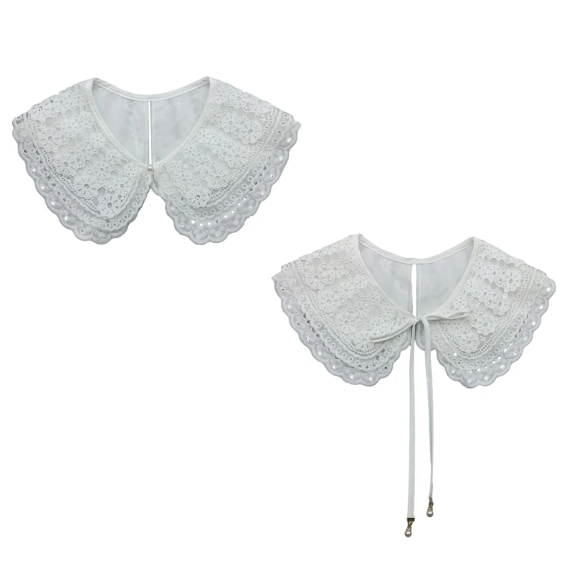 

3Layer Faux Collar Elegant Lace Flower Collar Women Casual Decorative Shawl Wrap
