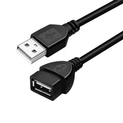 High - Speed USB 2.0 Extension Cable - Data Transmission Line (Available in 0.6m, 1m, 1.5m) - 0.6m (Black)