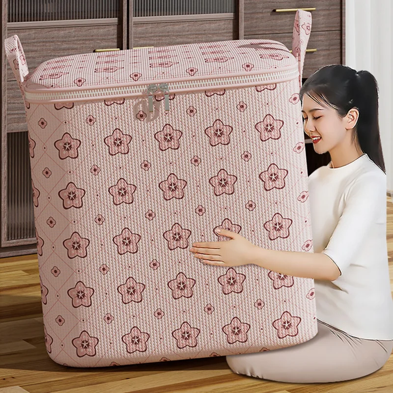 Foldable Storage Bag Clothes Storage Bag Wardrobe Dustproof Closet Organizer Organizer With Handle Quilt Blanket Pillow Storage 4