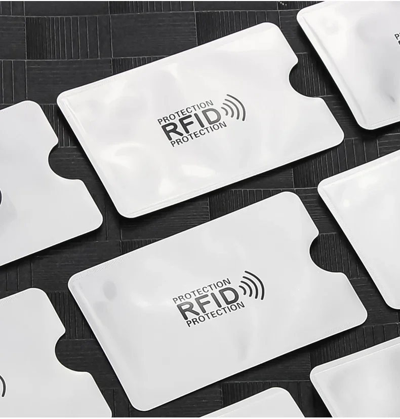 5~20 Stück Anti-Scan-Kartenhüllen, antimagnetisch, diebstahlsicher, RFID/NFC-Blockierung, Aluminiumfolie, Sicherheitshalter für Bankkarten und Ausweise – Detail 8