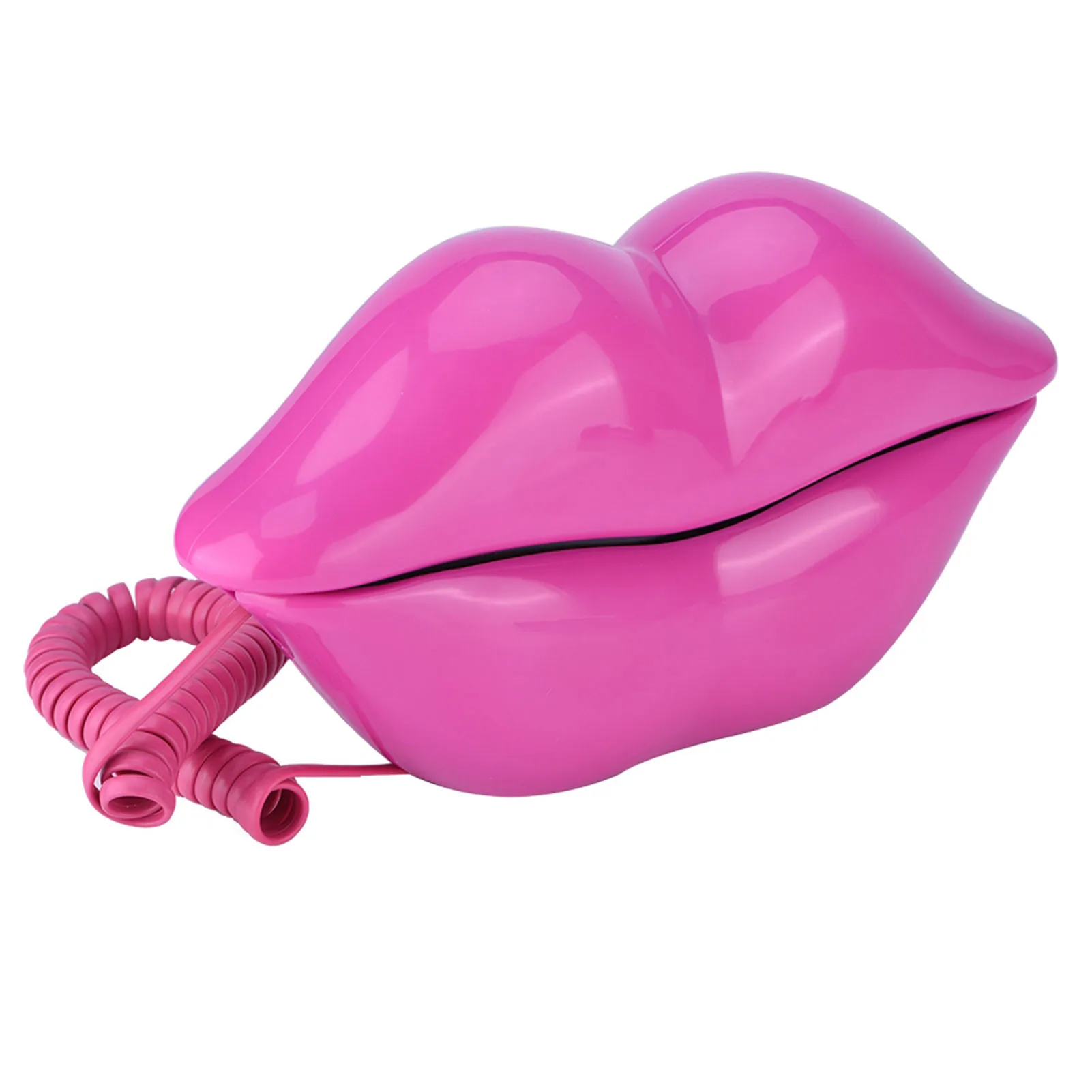Lip-Shaped Electroplate Desktop Telephone