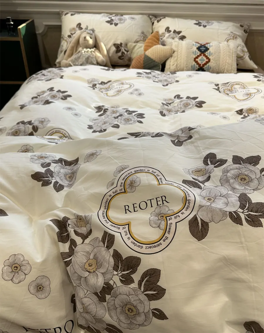 

Vintage french pastoral flower bedding set,twin full queen retro rustic cotton home textile bed sheet pillow case quilt cover