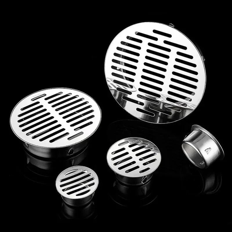 304 Stainless Steel Balcony Roof Round Large Displacement Anti-blocking Floor Drain Outdoor Rain Bucket Drainage Floor Drain