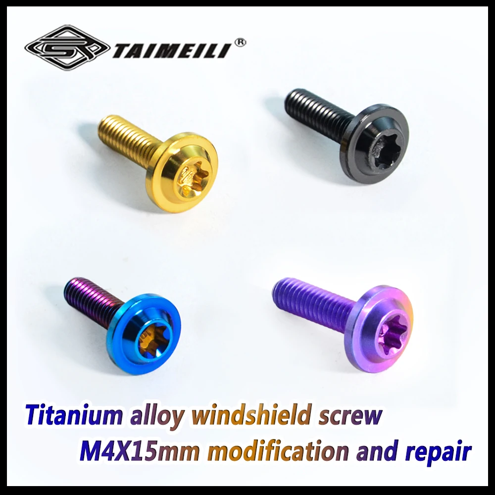 TAIMEILI 티타늄 합금 디스크 모양 우산 머리 나사, 앞유리 나사, M4 * 15mm 수정 나사, 1 개