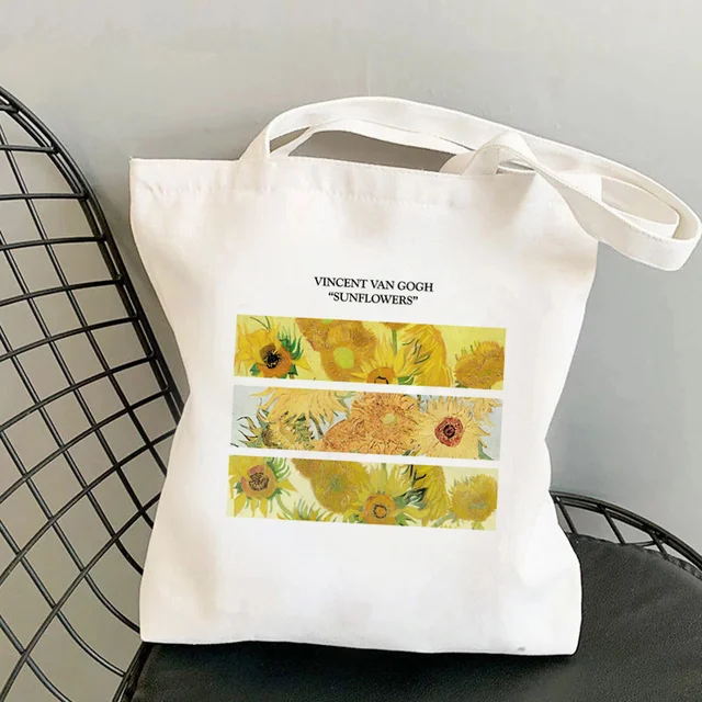 Shopper Van Gogh Img Printed Kawaii Bag Harajuku Women Shopping Bag Canvas Shopper Bag Girl Handbag Tote Bag Shoulder Lady Bag b930
