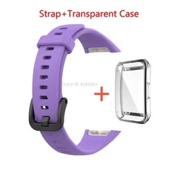 Soft TPU Protective Cover and Full Screen Protector for Huawei band 6 (PURPLE)
