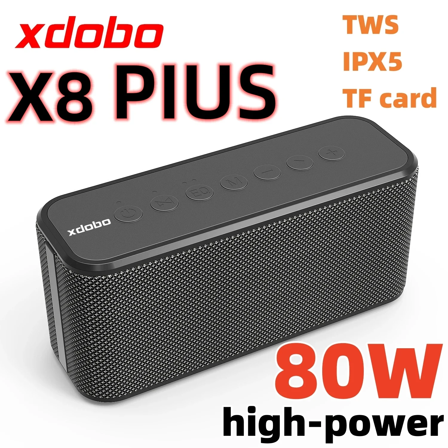 Bluetooth-Колонка xdobo X8 Plus, 80 Вт, водонепроницаемая