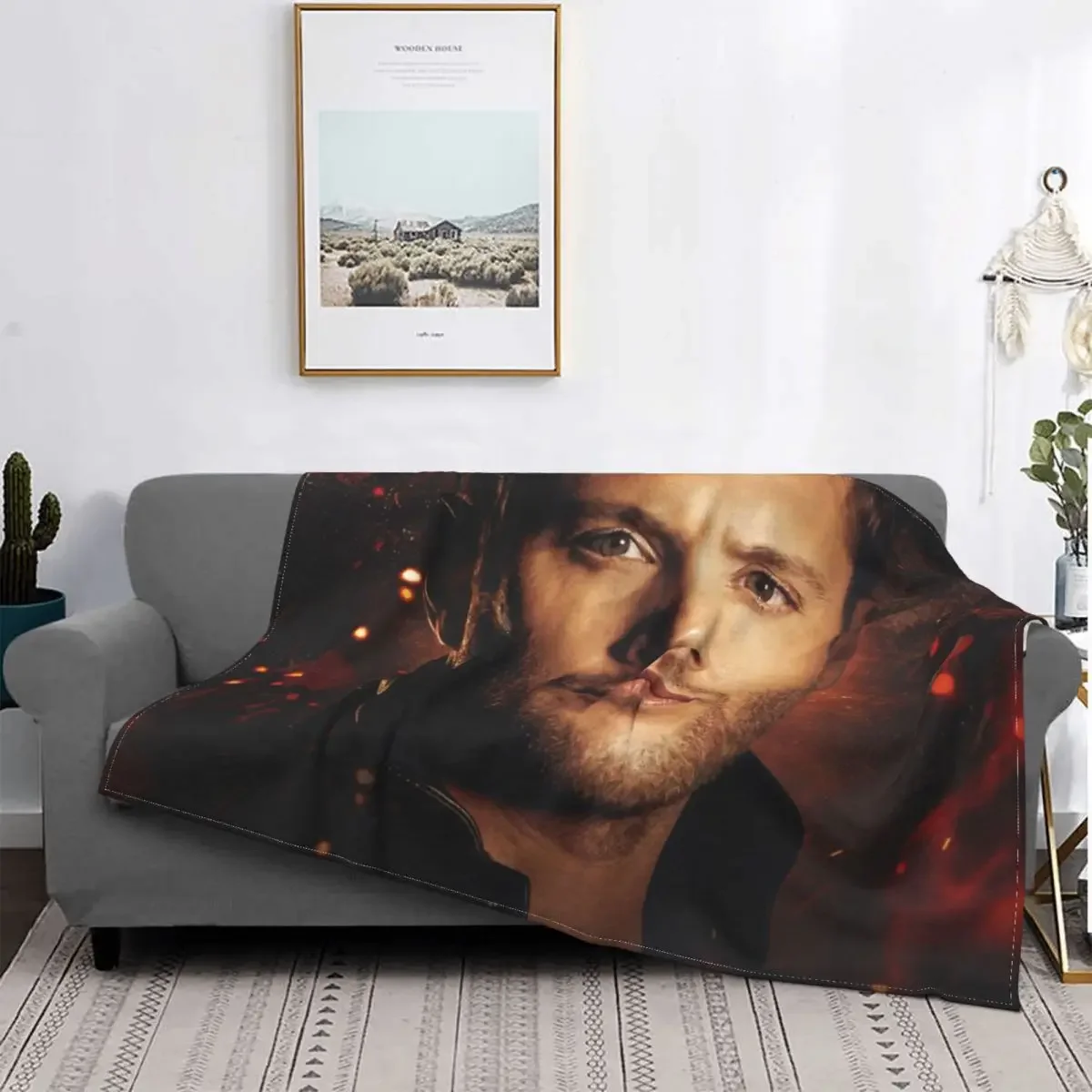 

Supernatural Dean Winchester Sofa Fleece Throw Blanket Warm Flannel TV Show Blankets for Bed Travel Couch Bedspreads