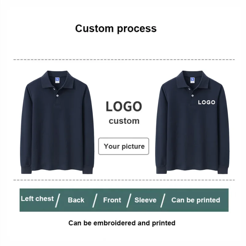 Cotton Polo Kids Shirts Custom Logo Design DIY Print Embroidery  Soft Comfortable And Skin-Friendly Long Sleeve Boy's Polos 5