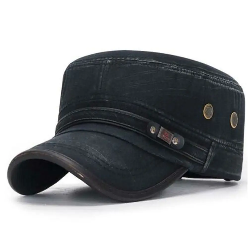 Mens Cotton Baseball Cap Sun Proof Washable Flat Top Fishing Cap sports Leisure Hats Spring Summer