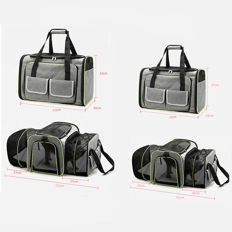 Portable Expandable Foldable Breathable Designer Pet Carrier Bag